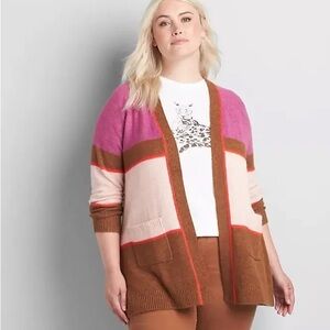 Lane Bryant Multicolor Cardigan Sweater